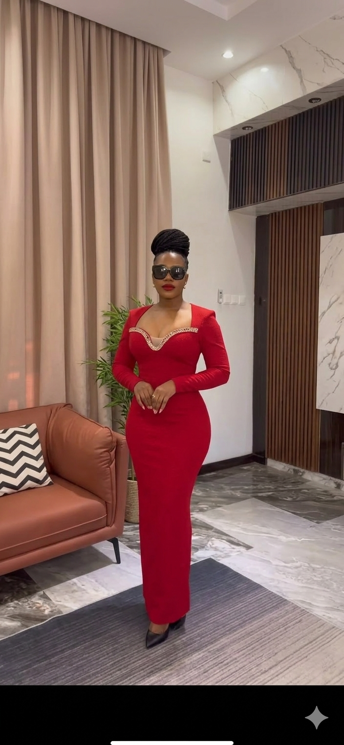 Red maxi dress -high quality