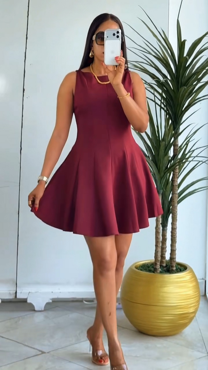 Burgundy dress